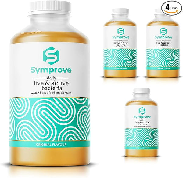 Symprove Original 4-Week Pack | Daily Essential Gut Health Supplement | Probiotic Drink with Live Bacteria, Vegan | 4x500ml