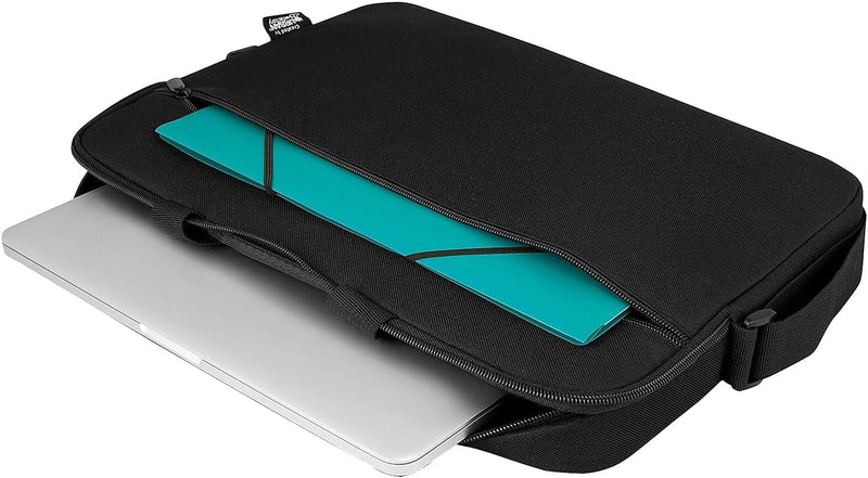 Urban Factory Nylee Laptop Bag, up to 14.1 Inch Multifunctional Business Computer Laptop Case, Unisex Spacious Laptop Slipcase Shoulder Bag for Women and Men, Universal Briefcase Bag, Black