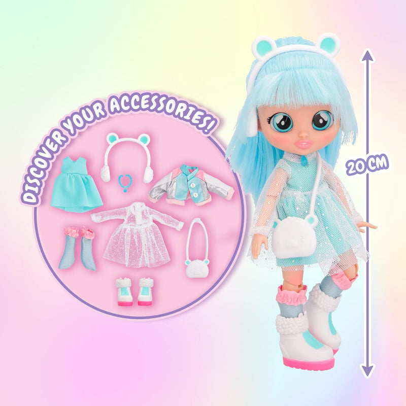 BFF By Cry Babies Kristal | Collectible Fashion Doll with Long Hair, fabric Clothes and 9 Accessories - Gift Toy for Girls and Boys +5 Years