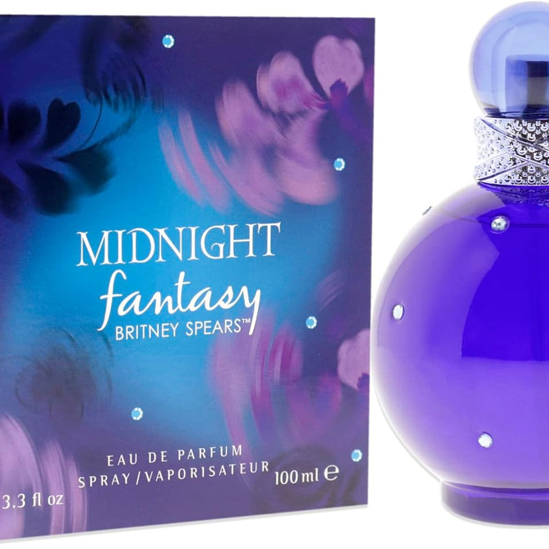 Britney Spears Midnight Fantasy Eau de Parfum Spray, 100ml, Floral Amber Fragrance, Celebrity Perfume for Women