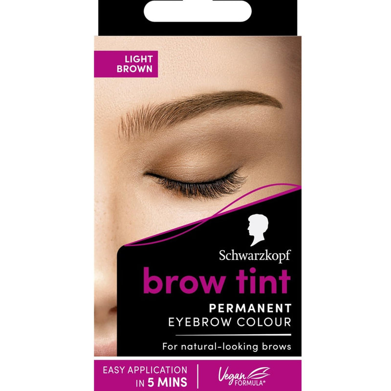 Schwarzkopf Eyebrow Tint, permanent eyebrow colour, eyebrow dye kit for natural looking brows, Dark Brown