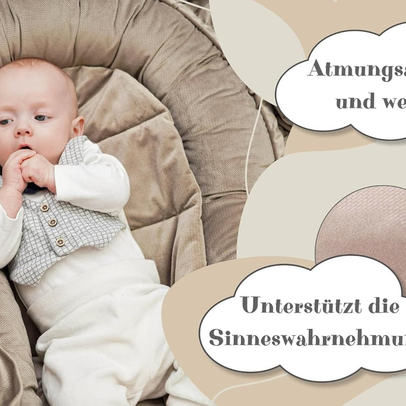 Baby Nest - Baby Nest for Newborns Minky Baby Nest for Crib Versatile Portable Nest Cuddle Nest Accessory for Crib Warm Winter Cocoon Velvet Beige
