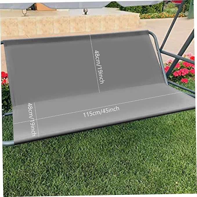 Replacement Swing Seat Cover, Oxford Fabric Waterproof Yard Swing Chair Cover Fit for Outdoor 2 and 3 Seater Swing Chair Grey 45x19x19 Inch