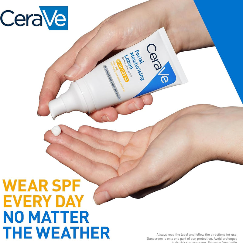 CeraVe AM Facial Moisturising Lotion Normal To Dry Skin 52ml With UV Protection And 3 Essential Ceramides
