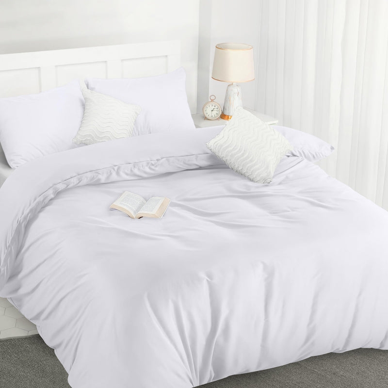 Utopia Bedding Duvet Cover Double - Soft Microfibre Polyester - Bedding Quilt Cover Set, with Pillow cases (Grey)