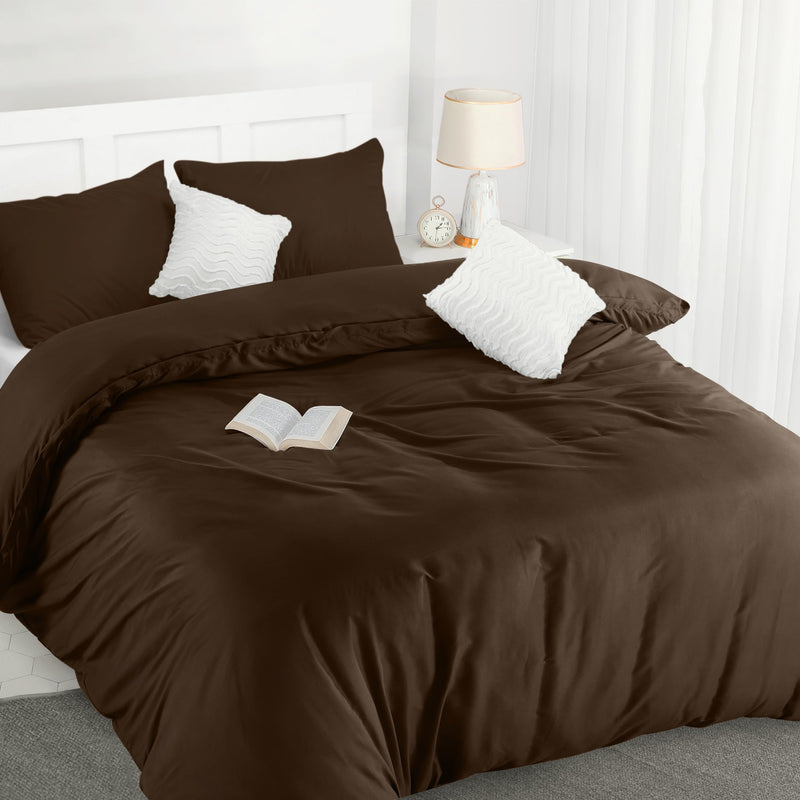 Utopia Bedding Duvet Cover Double - Soft Microfibre Polyester - Bedding Quilt Cover Set, with Pillow cases (Grey)