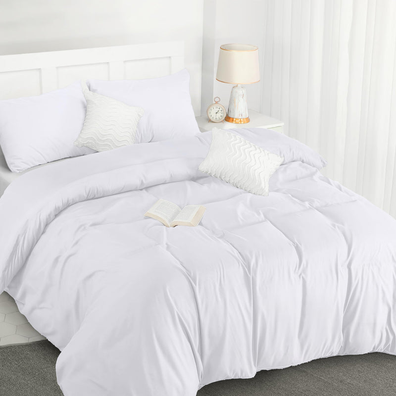 Utopia Bedding Duvet Cover Double - Soft Microfibre Polyester - Bedding Quilt Cover Set, with Pillow cases (Grey)