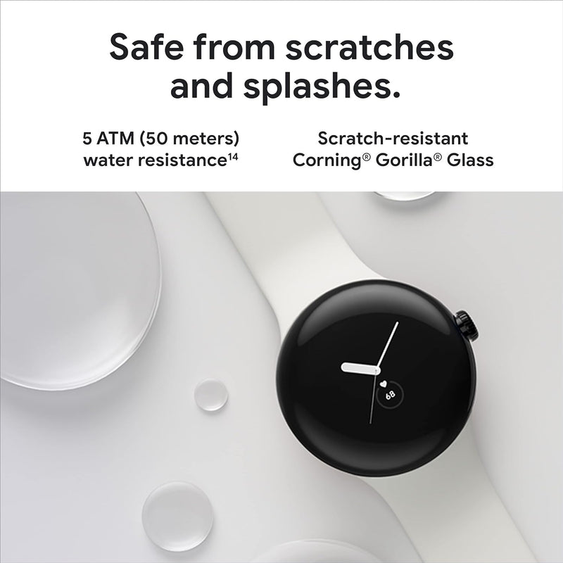 Google Pixel Watch 1st Gen (Previous Model) - Android Smartwatch with Fitbit Activity Tracking - Heart Rate Tracking Watch - Matte Black Stainless Steel case with Obsidian Active band - WiFi