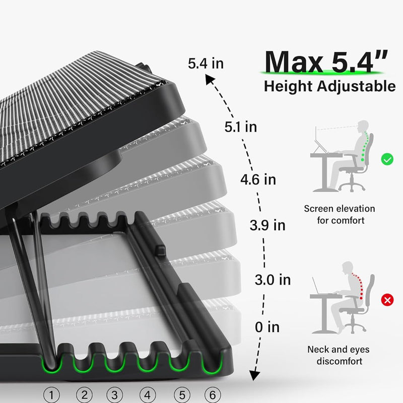 Kootek Laptop Cooling Pad, Laptop Cooler with 5 Quiet Fans for 12