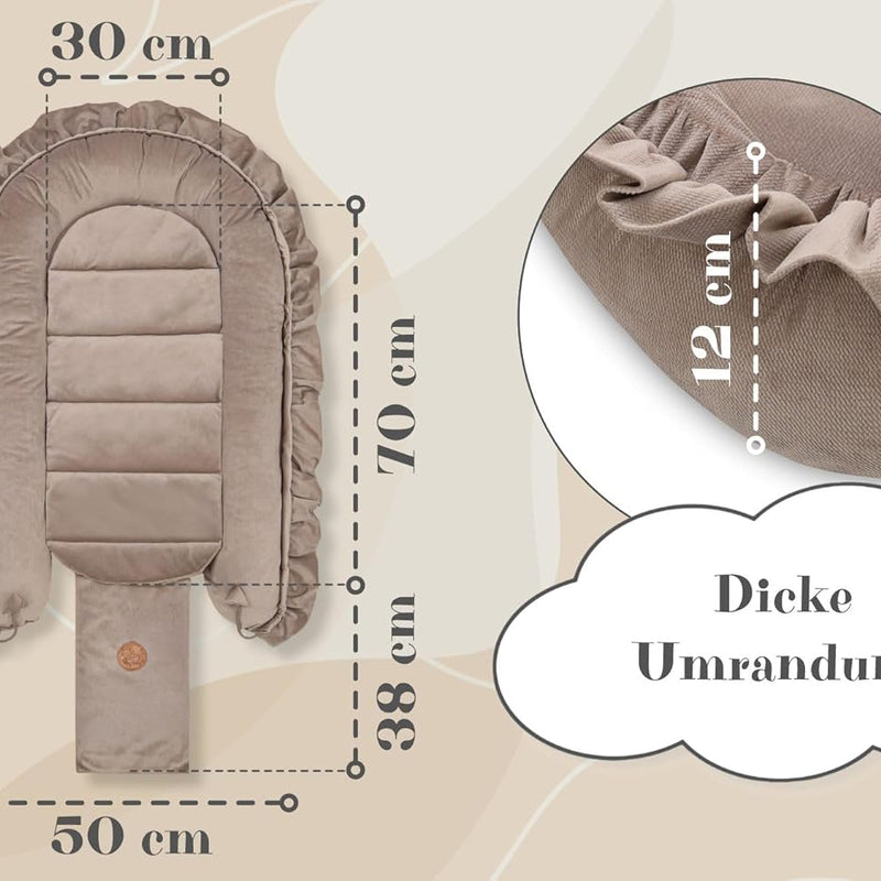 Baby Nest - Baby Nest for Newborns Minky Baby Nest for Crib Versatile Portable Nest Cuddle Nest Accessory for Crib Warm Winter Cocoon Velvet Beige