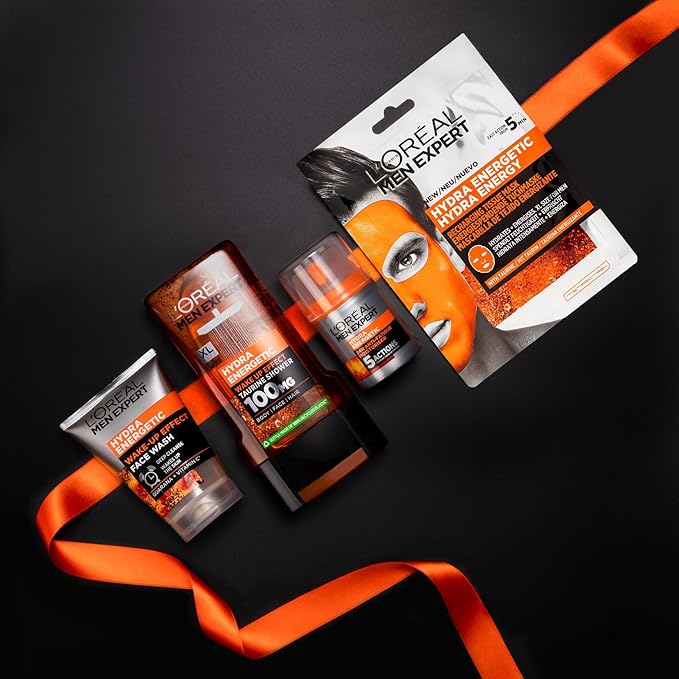 L'Oréal Paris Men Expert Fully Charged Washbag Gift Set For Him, Energising Face & Body Skincare Routine, Deep Cleanse, Revitalising, Gift Set for Men