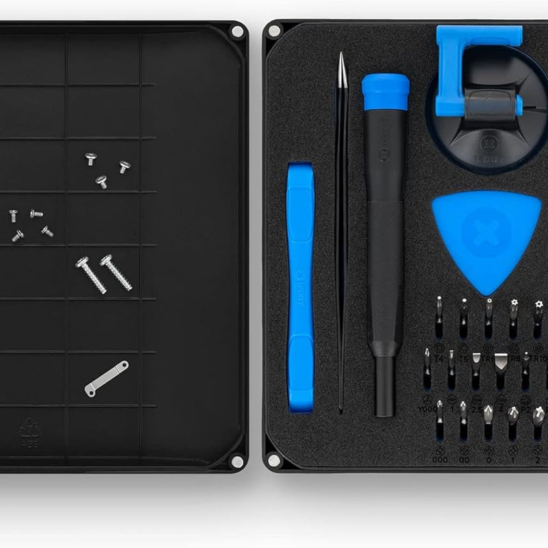 iFixit Essential Electronics Toolkit, Basic Tool-Set with 16 Precision bits (4 mm), Magnetic Screwdriver & Opening Tools for Electronic Devices