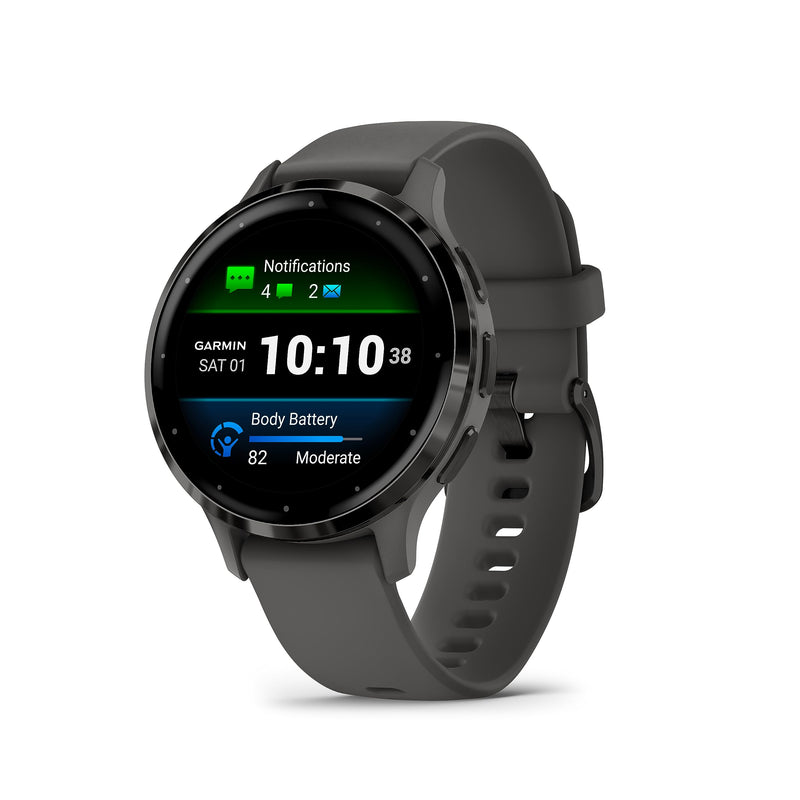 Garmin Venu 3 GPS 45mm Smartwatch, AMOLED Touchscreen, All-day Advanced Health & Fitness Features, Voice Functionality, Music Storage, Wellness Smartwatch with up to 14 days battery life, Black