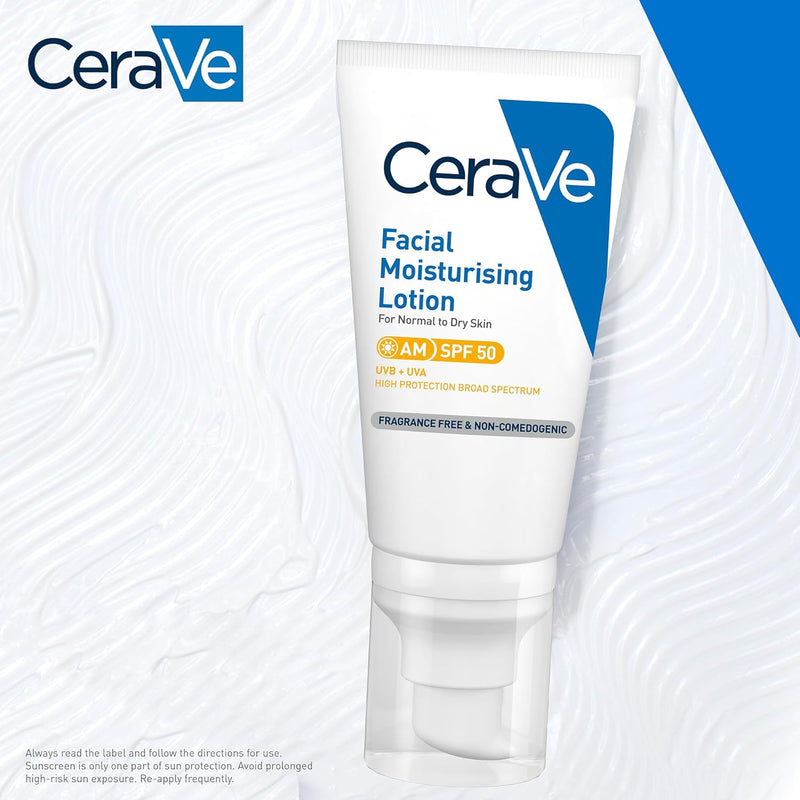 CeraVe AM Facial Moisturising Lotion Normal To Dry Skin 52ml With UV Protection And 3 Essential Ceramides