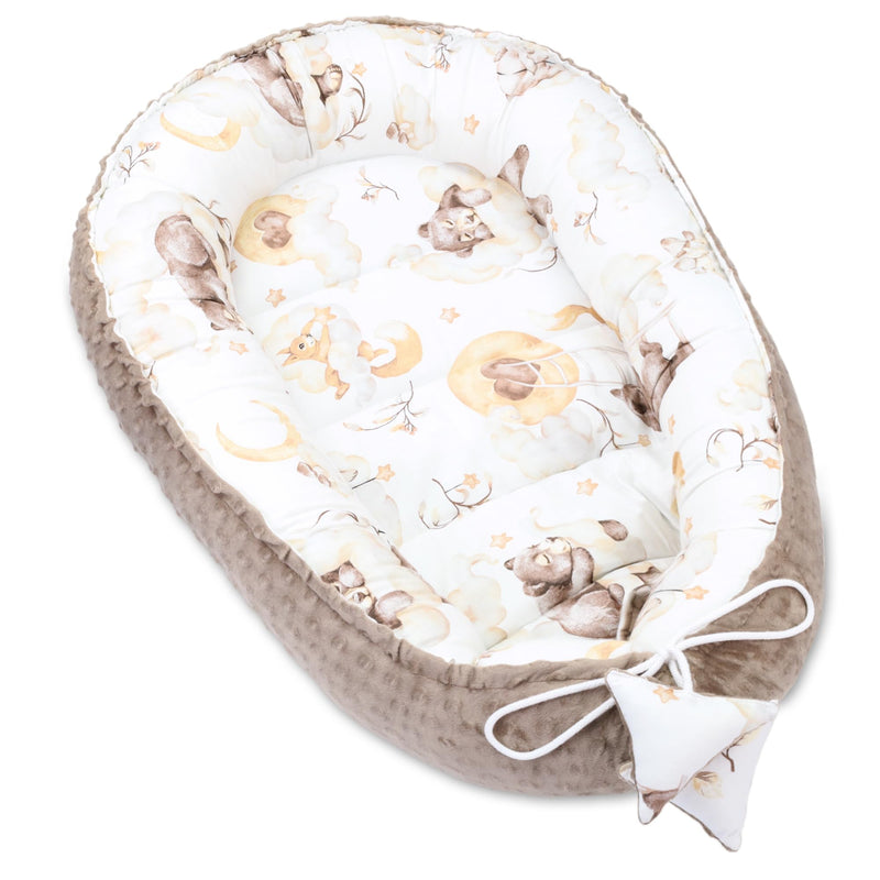 Baby Nest - Baby Nest for Newborns Minky Baby Nest for Crib Versatile Portable Nest Cuddle Nest Accessory for Crib Warm Winter Cocoon Velvet Beige
