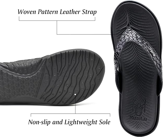KuaiLu Womens Flip Flops Ladies Yoga Mat Comfortable Walking Thong Sandals with Plantar Fasciitis Arch Support Slip On Indoor Outdoor for Summer