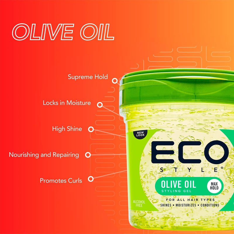 Eco Style Olive Oil Eco Styler Hair Gel, Hydrate and Style, Alcohol-Free, 236 ml (Pack of 1)