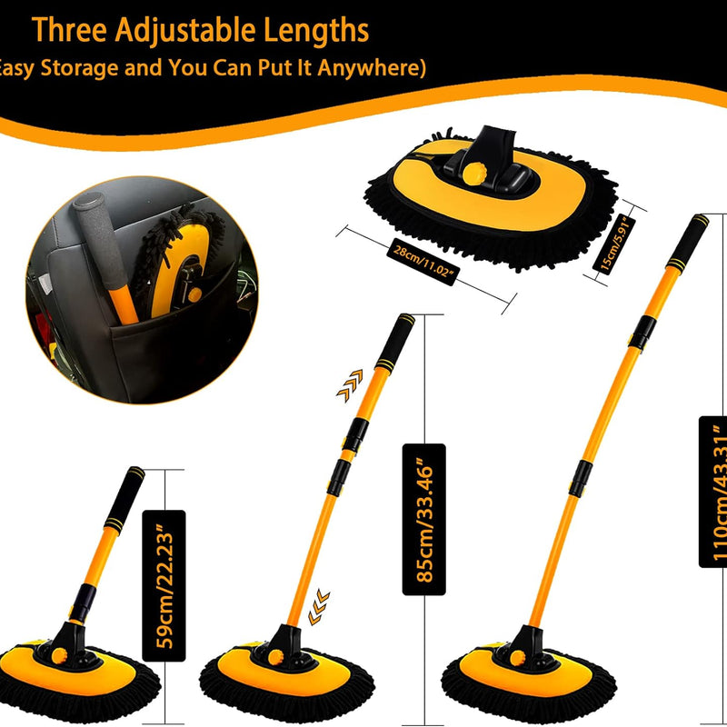 15° Curved Car Cleaning Brush with Telescopic Handle 43
