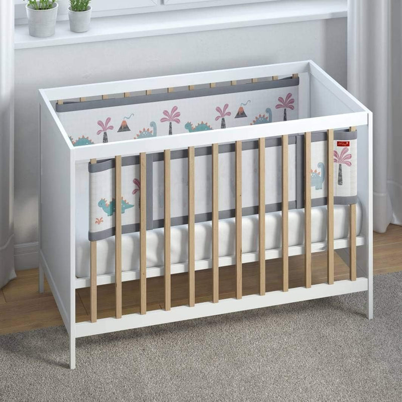AiRoya Brethable Mesh Cot Bumper for 2-Sided Cot and Cotbed with Solid Ends