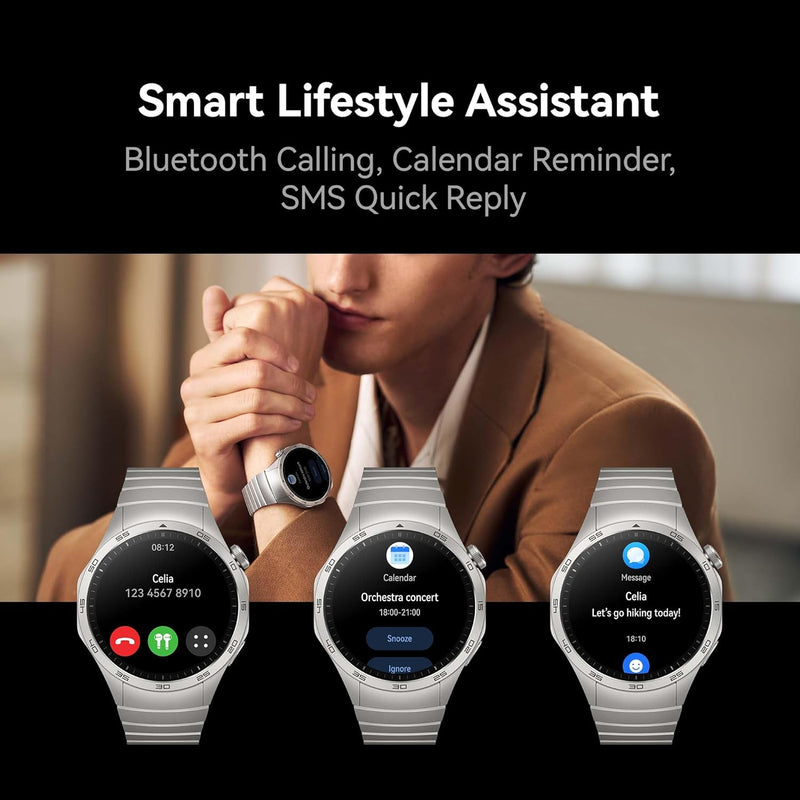 HUAWEI WATCH GT 4 Smart Watch for men women - Up to 2 Weeks Battery Life Fitness Tracker - Compatible with Android & iOS - Health Monitoring with Pulse Wave Analysis - GPS Integrated -Black