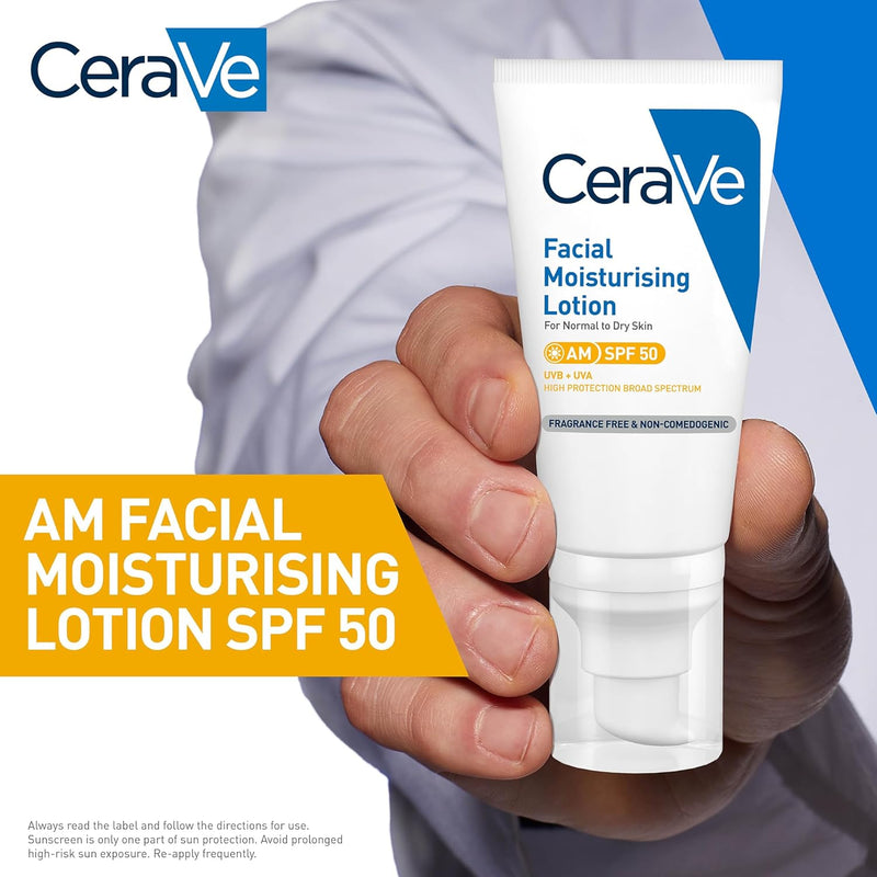 CeraVe AM Facial Moisturising Lotion Normal To Dry Skin 52ml With UV Protection And 3 Essential Ceramides