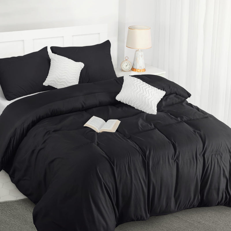 Utopia Bedding Duvet Cover Double - Soft Microfibre Polyester - Bedding Quilt Cover Set, with Pillow cases (Grey)