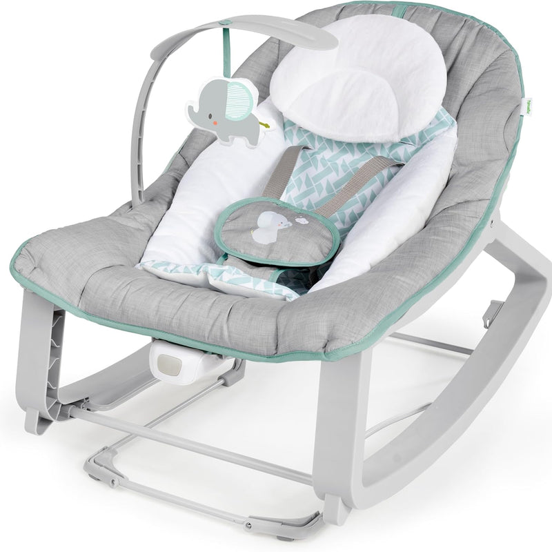 Ingenuity Keep Cozy 3-in-1 Grow with Me Vibrating Baby Bouncer, Seat & Infant to Toddler Rocker, Vibrations & Toy Bar, 0-30 Months Up to 40 lbs (Weaver)