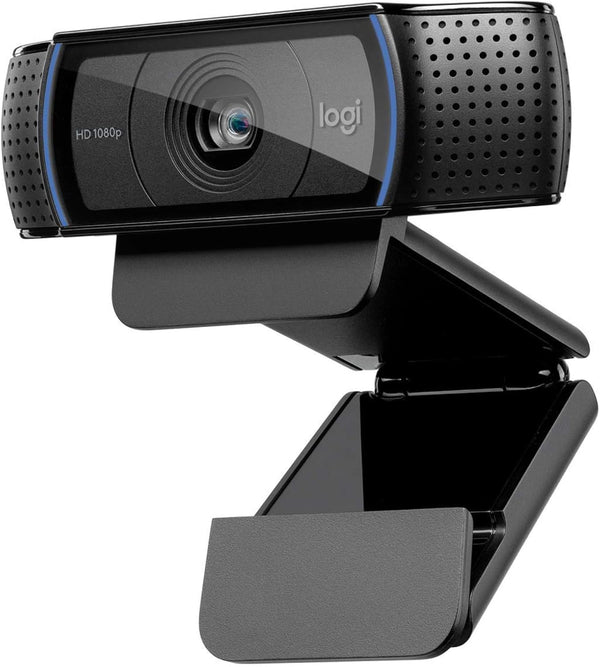 Logitech C920 HD Pro Webcam, Streaming, Full HD 1080p/30fps Video Calling, Clear Stereo Audio, HD Light Correction, Works with Skype, Zoom, FaceTime, Hangouts, PC/Mac/Laptop/Macbook/Tablet - Black