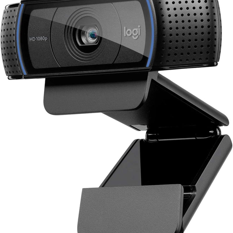 Logitech C920 HD Pro Webcam, Streaming, Full HD 1080p/30fps Video Calling, Clear Stereo Audio, HD Light Correction, Works with Skype, Zoom, FaceTime, Hangouts, PC/Mac/Laptop/Macbook/Tablet - Black