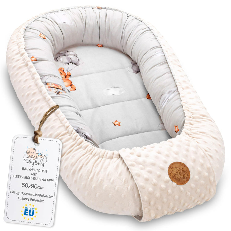 Baby Nest - Baby Nest for Newborns Minky Baby Nest for Crib Versatile Portable Nest Cuddle Nest Accessory for Crib Warm Winter Cocoon Velvet Beige