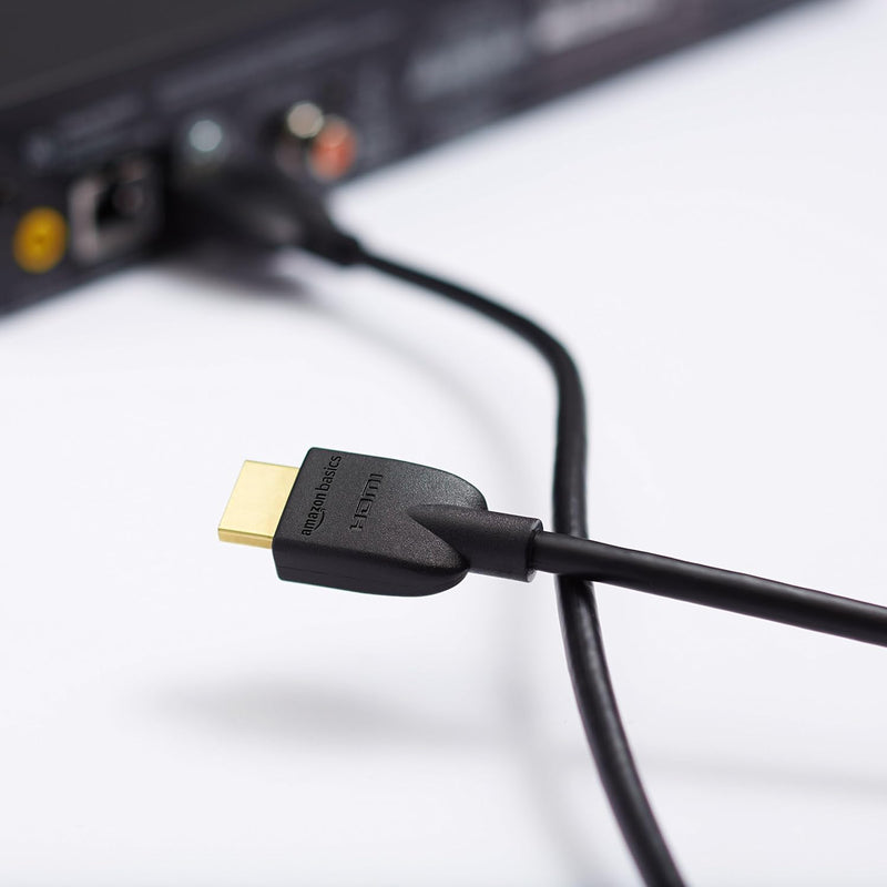 Amazon Basics 4K HDMI Cable 1.8m - 18Gbps High Speed with Ethernet, 4K@60Hz, 2160p, Black