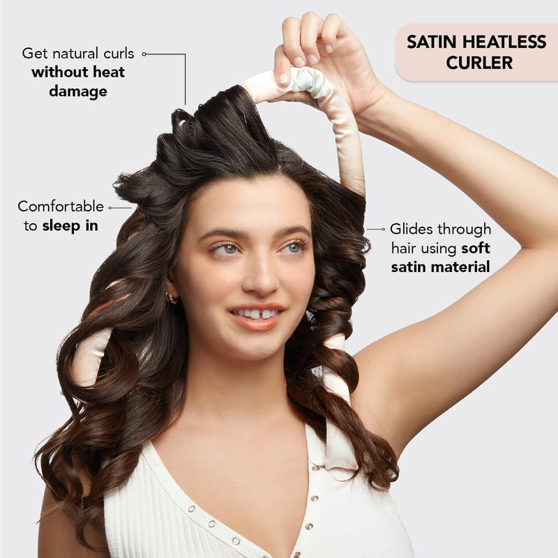 Kitsch Heatless Curling Set - Satin Heatless Hair Curler, Rollers for Heatless Curls, Hair Curler No Heat, Heatless Curler, Overnight Curls with Overnight Blowout Rods - Sunset Tie Dye