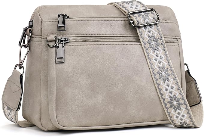 MUIIKOLA Cross Body Bag Women,Crossbody Bags For Ladies,PU Leather Medium Shoulder Handbags Built in Wallet Adjustable wide shoulder straps