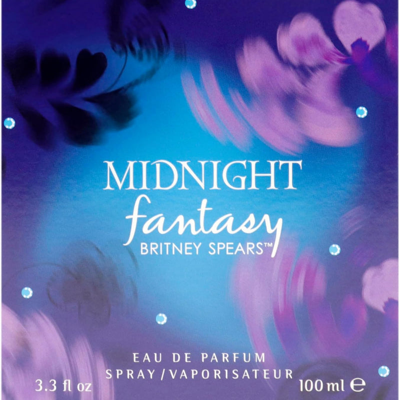 Britney Spears Midnight Fantasy Eau de Parfum Spray, 100ml, Floral Amber Fragrance, Celebrity Perfume for Women