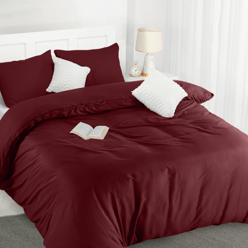 Utopia Bedding Duvet Cover Double - Soft Microfibre Polyester - Bedding Quilt Cover Set, with Pillow cases (Grey)