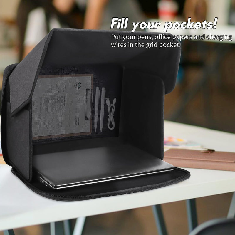 Yumt 14” Laptop Sun Shade, Portable Case Laptop Shade, Computer Sun Shade for Working Outside,Contrast Enhancement,Foldable Privacy Cover Hood 2-in-1 (Patent Pending)