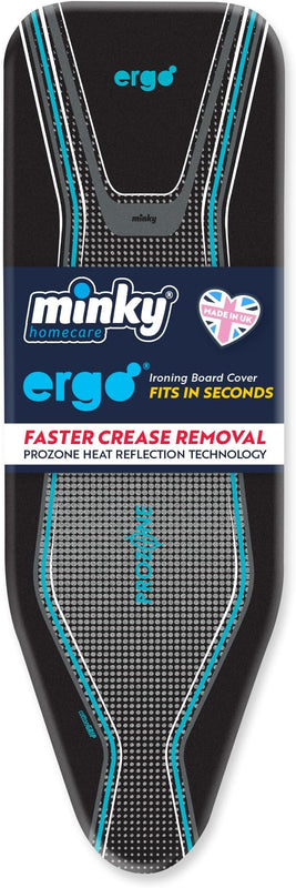 Minky Ergo Extra Thick Elasticated Replacement Ironing Board Cover, Black, 122 x 38 cm