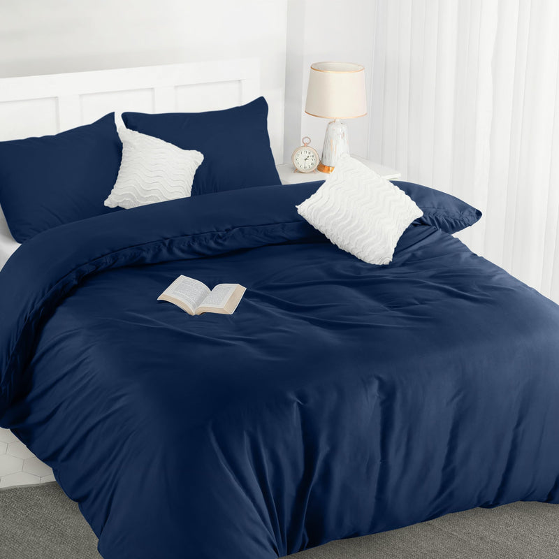 Utopia Bedding Duvet Cover Double - Soft Microfibre Polyester - Bedding Quilt Cover Set, with Pillow cases (Grey)
