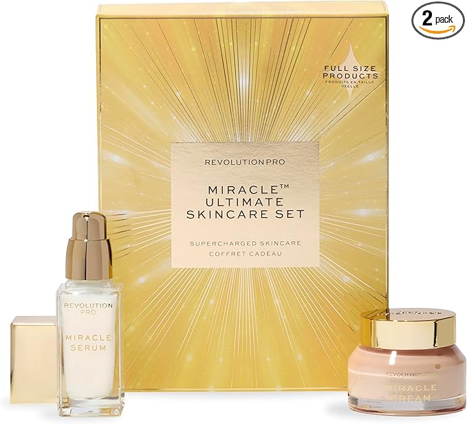 Revolution Pro Ultimate Miracle Skincare Gift Set, Hydrating Kit, Includes Pro Miracle Face Cream & Serum, Vegan & Cruelty-Free