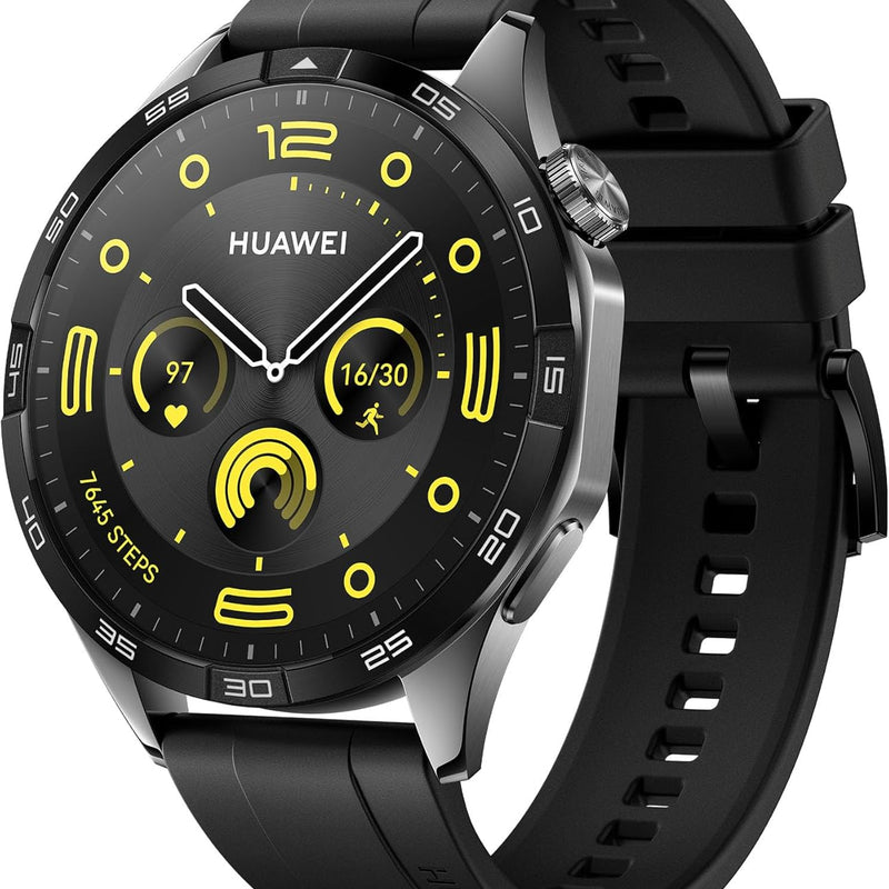 HUAWEI WATCH GT 4 Smart Watch for men women - Up to 2 Weeks Battery Life Fitness Tracker - Compatible with Android & iOS - Health Monitoring with Pulse Wave Analysis - GPS Integrated -Black