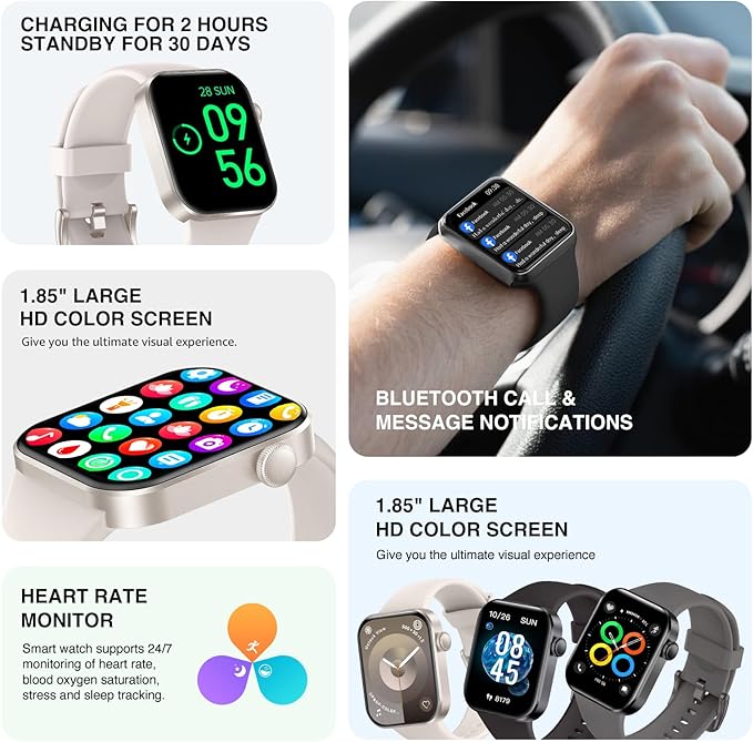 Smart Watch for Women Men Answer/Make Call,1.85