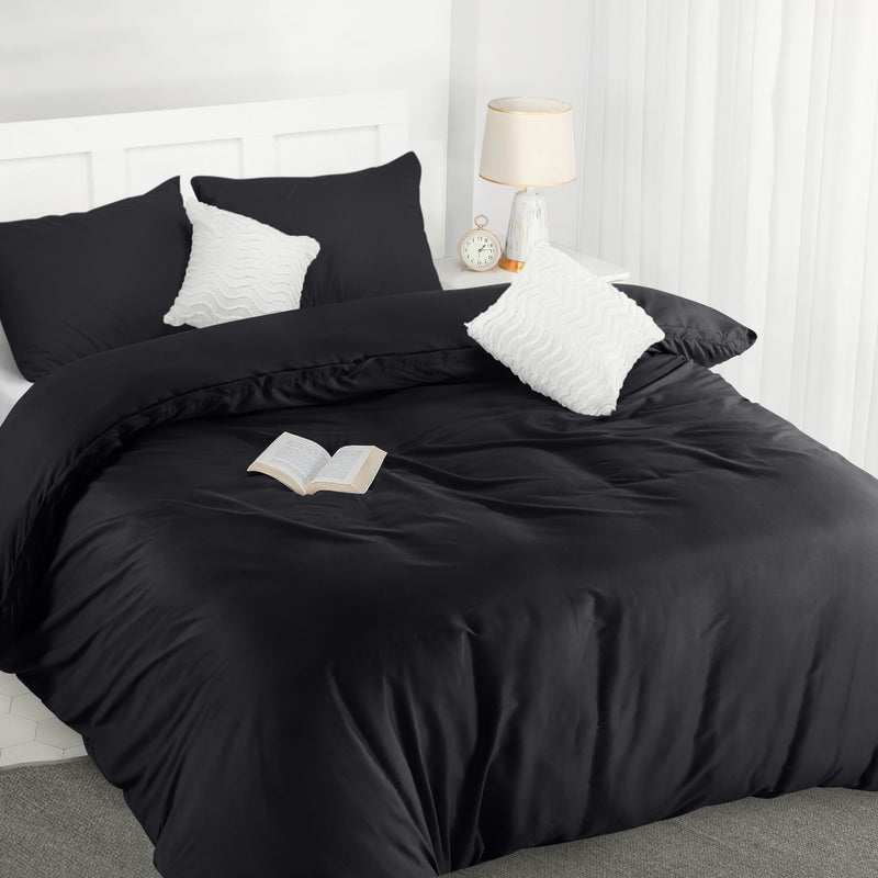 Utopia Bedding Duvet Cover Double - Soft Microfibre Polyester - Bedding Quilt Cover Set, with Pillow cases (Grey)