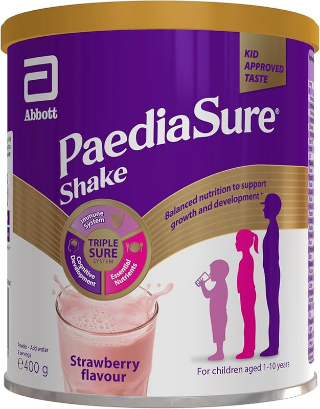 PaediaSure Shake, 400g, Strawberry Balanced Nutritional Supplement Drink, Multivitamin for Kids with Protein, Carbohydrates, Essential Fatty Acids and Minerals to Support Growth and Development