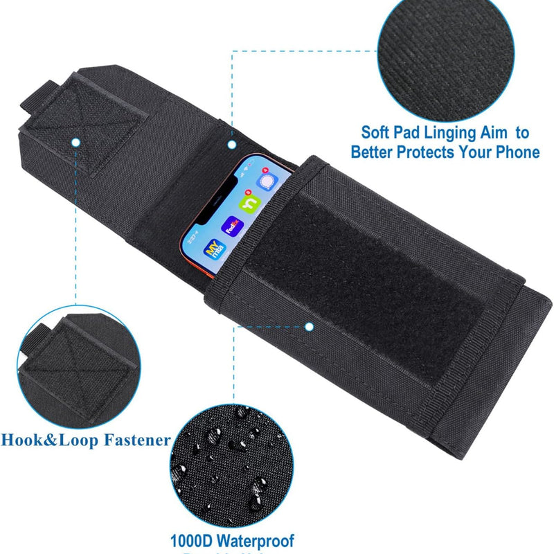 Universal Tactical Molle Holster Army Mobile Phone Belt Pouch edc Security Pack Carry Accessory Kit Waist Bag Case Compatible iPhone 13 PRO X XS Max XR 7 8 6/6s Plus Samsung Galaxy S10 S9 S8 Plus