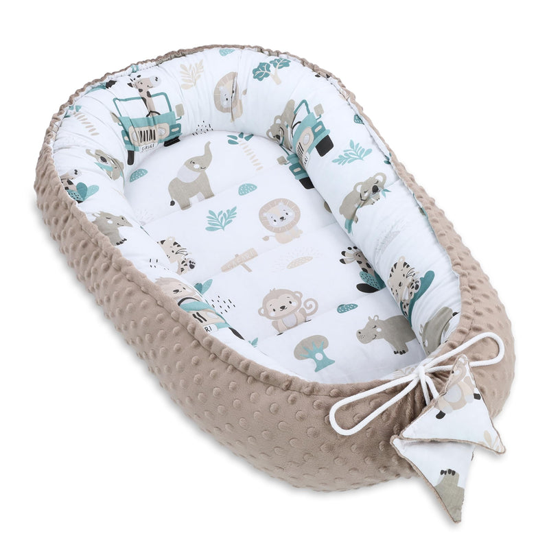 Baby Nest - Baby Nest for Newborns Minky Baby Nest for Crib Versatile Portable Nest Cuddle Nest Accessory for Crib Warm Winter Cocoon Velvet Beige