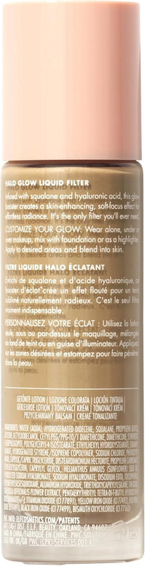 e.l.f. Halo Glow Liquid Filter, Complexion Booster For A Glowing, Soft-Focus Look, Infused With Hyaluronic Acid, Vegan & Cruelty-Free, 3.5 Medium