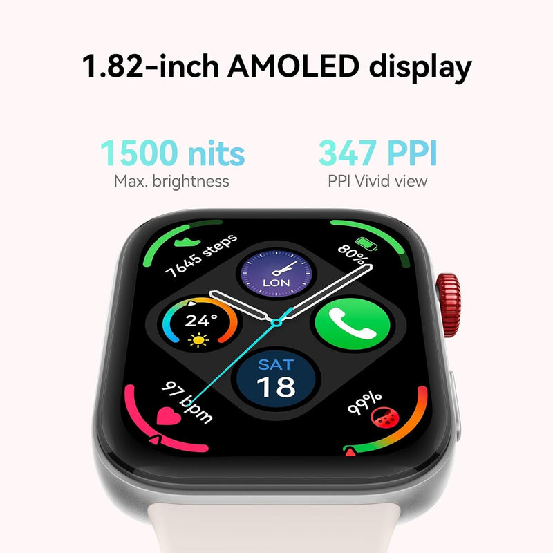 HUAWEI WATCH FIT 3 Smartwatch for men women, iOS & Android, Up to 10 Days Battery Life, Bluetooth Calls, GPS Smartwatch, Aluminum Case, AMOLED Display, Health&Fitness Tracker, White strap