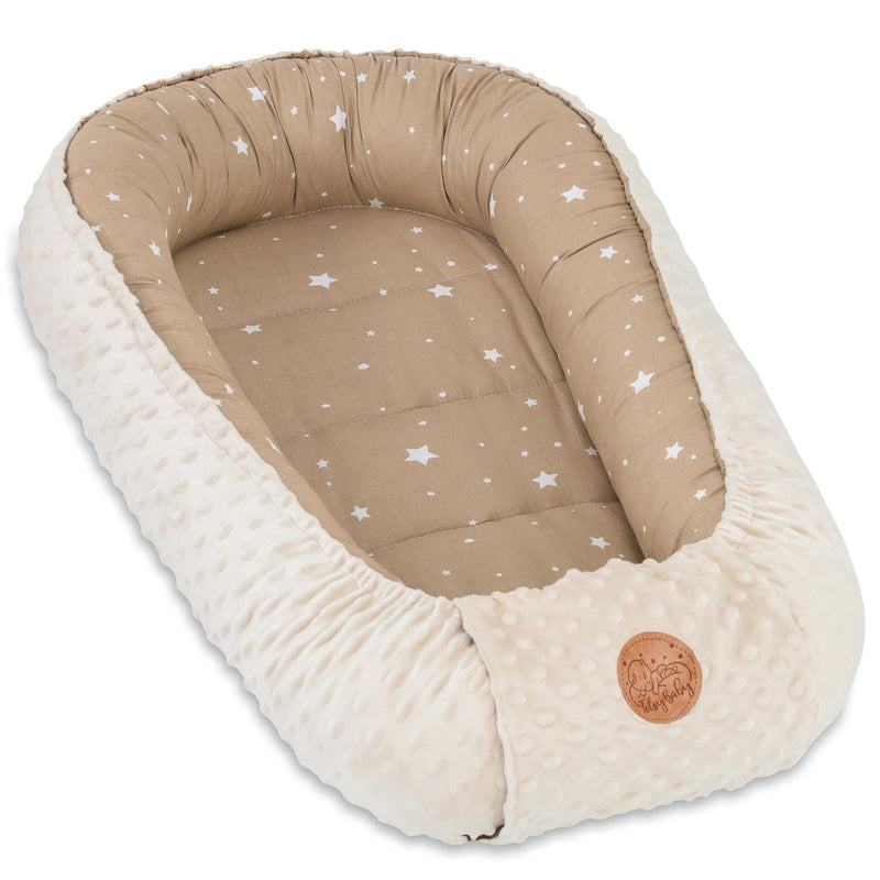 Baby Nest - Baby Nest for Newborns Minky Baby Nest for Crib Versatile Portable Nest Cuddle Nest Accessory for Crib Warm Winter Cocoon Velvet Beige