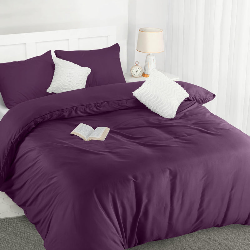 Utopia Bedding Duvet Cover Double - Soft Microfibre Polyester - Bedding Quilt Cover Set, with Pillow cases (Grey)