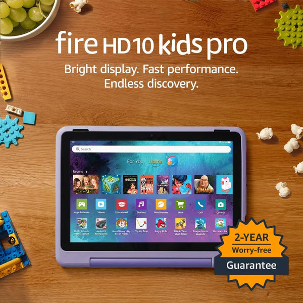 Amazon Fire HD 10 Kids Pro tablet (newest gen)| ages 6–12, long battery life, includes ads-free books, games, apps and videos that children love, 10.1